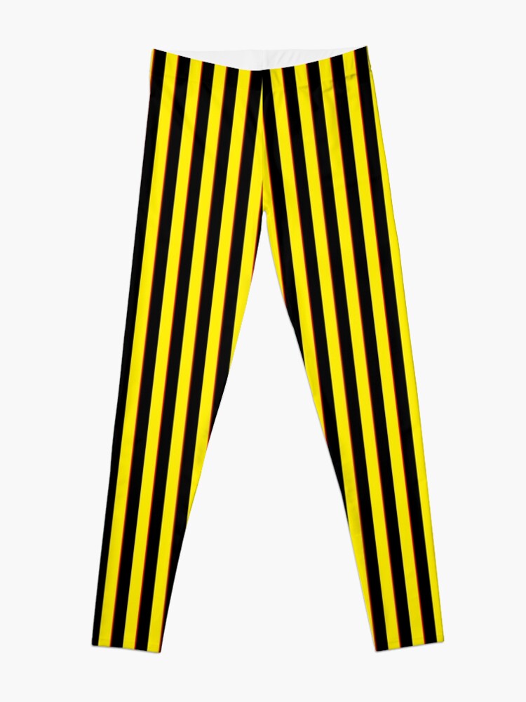 Alternate view of Vertical Stripes Yellow Black and Red Leggings