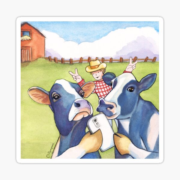 Cow Selfie Sticker