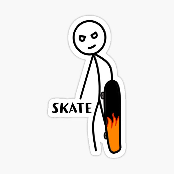 "Skateboard Kid Flames Skateboard 2" Sticker for Sale by