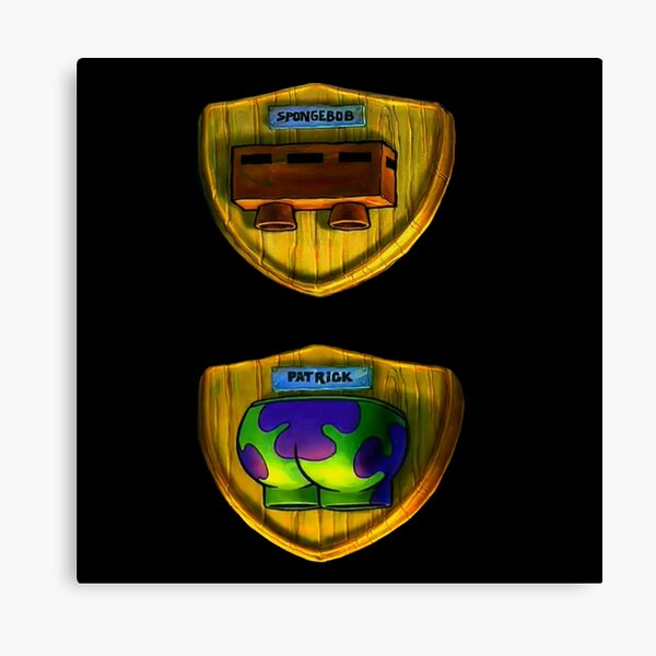 Spongebob and Patrick’s Butts Mounted Over the Fireplace Canvas Print
