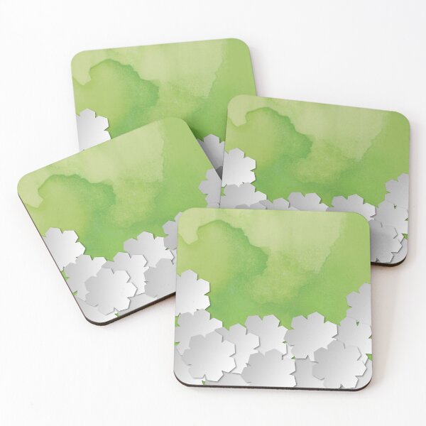 Item preview, White flowers on watercolor background dp033-3 designed and sold by DuckyRubin.