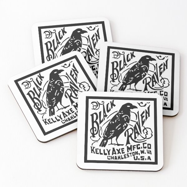 Item preview, Black Raven Kelly Axe Co. Sticker Label Antique Axe Logo designed and sold by Wanderlust Designs.
