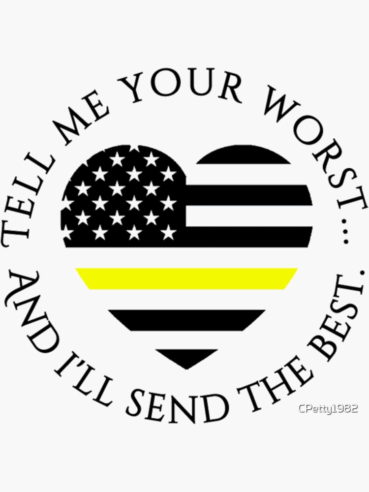 “911 Dispatcher Thin Gold Line” Sticker for Sale by CPetty1982 | Redbubble