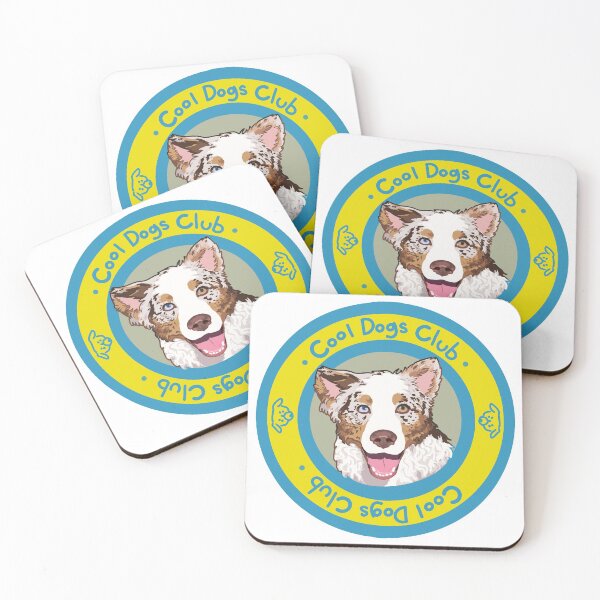 Item preview, COOL DOGS CLUB Red Merle Aussie dog / red Merle Australian Shepherd designed and sold by Ivy Fox Illustration.