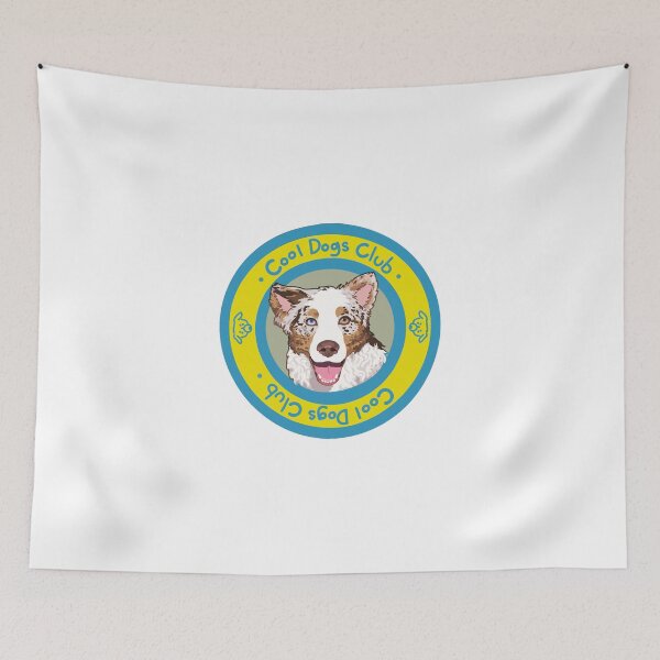 Item preview, COOL DOGS CLUB Red Merle Aussie dog / red Merle Australian Shepherd designed and sold by Ivy Fox Illustration.