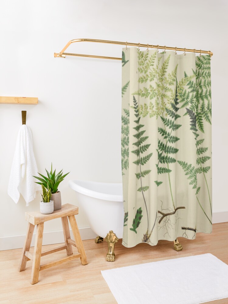 Alternate view of Botanical Ferns Shower Curtain