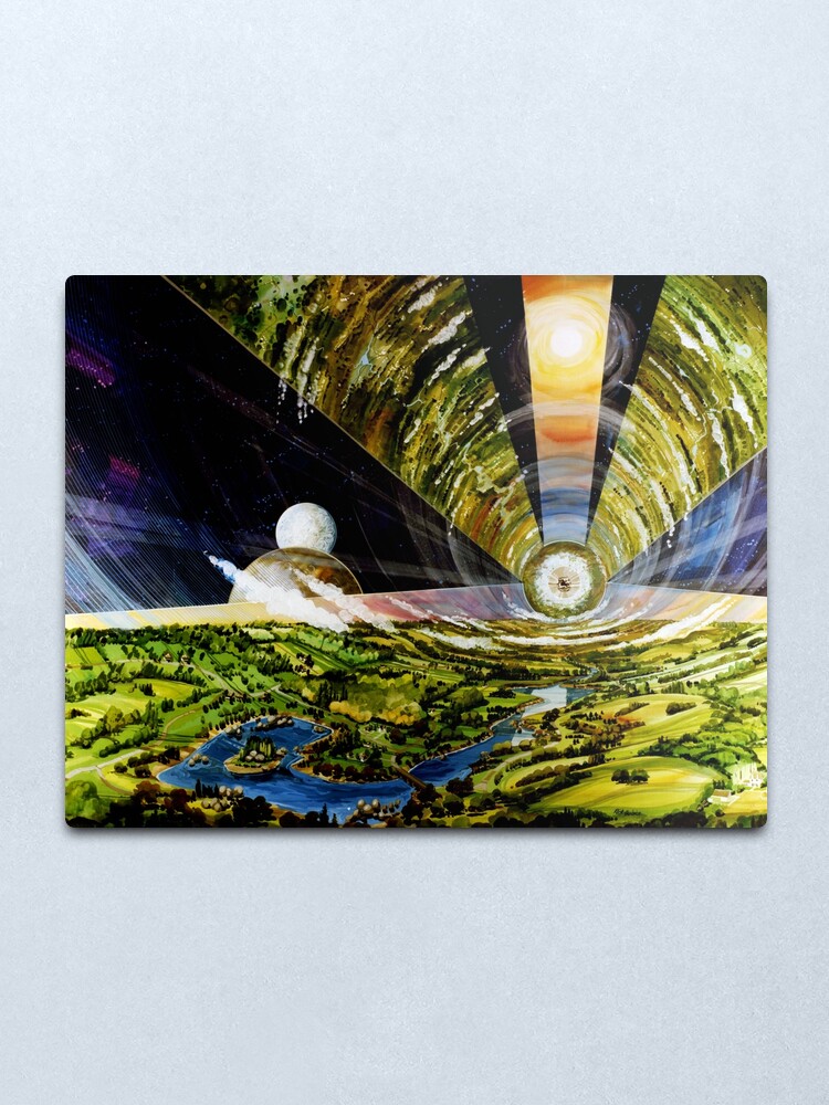 Alternate view of O'Neill cylinder space habitat Metal Print