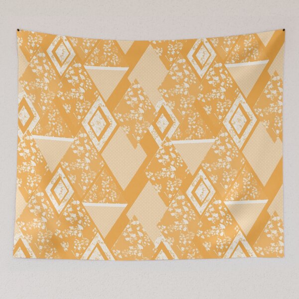Item preview, Yellow patchwork, patchwork, yellow, patch, abstract, geometric, folklore designed and sold by fuzzyfox.