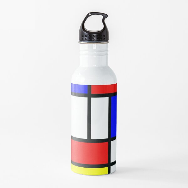 Piet Mondrian "Composition 2" | Color Block with Red Yellow and Blue Water Bottle