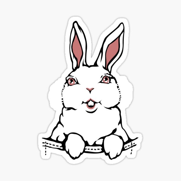 Albino Rabbit Stickers Redbubble - crabby bunny cat roblox