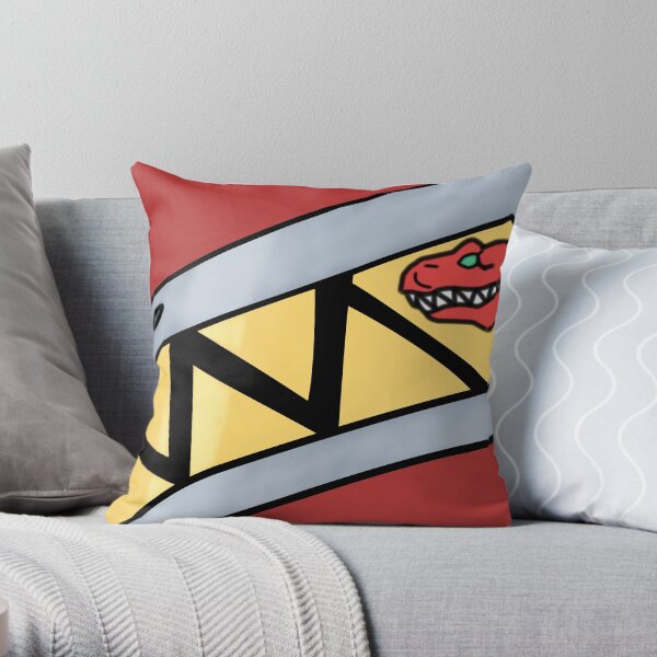 Dino Charge Red Ranger Suit Stripe Throw Pillow