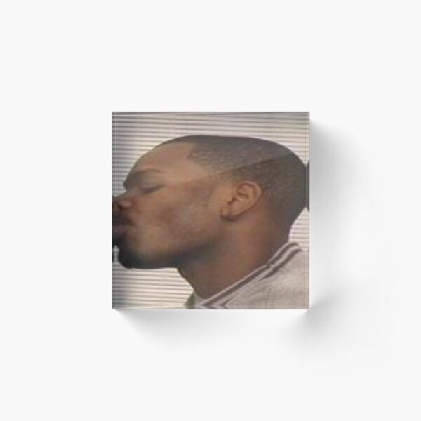Two Black Men Kissing Meme Right Acrylic Block