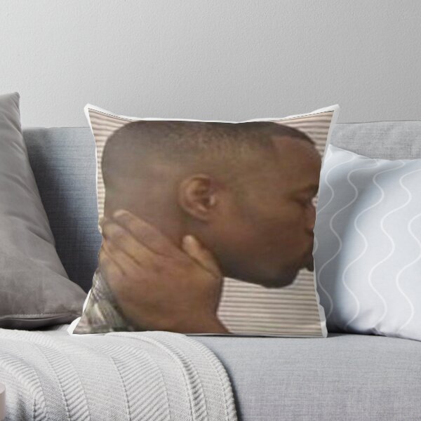 "Two Black Men Kissing Meme Left" Throw Pillow by Jridge98 | Redbubble