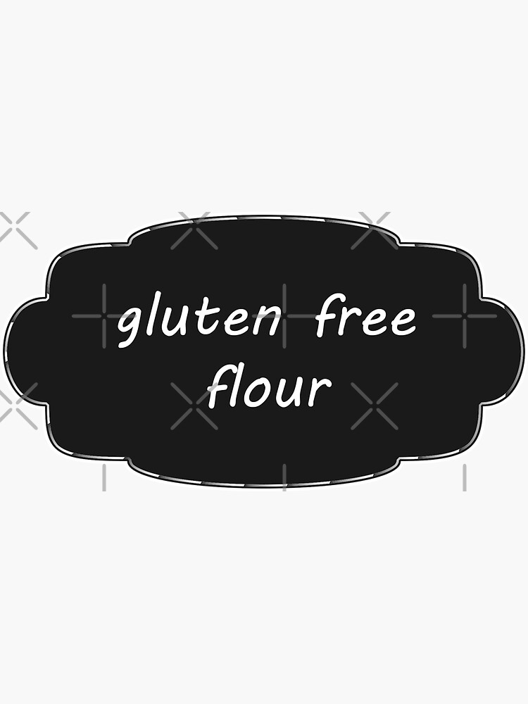 "Printed Kitchen Pantry Label / Sticker gluten free flour" Sticker