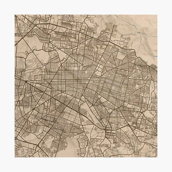 Guadalajara Sepia Map Photographic Print