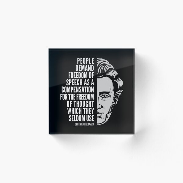 Item preview, Søren Kierkegaard Inspirational Quote: Compensation for the Freedom of Thought designed and sold by Elvin Dantes.