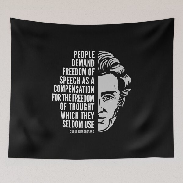 Item preview, Søren Kierkegaard Inspirational Quote: Compensation for the Freedom of Thought designed and sold by Elvin Dantes.
