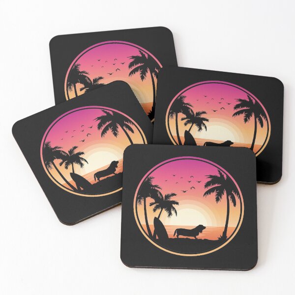 Item preview, Basset Hound Dog Beach Sunset designed and sold by DogsHearted.