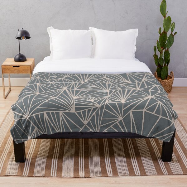 Ab Fan Grey And Nude Throw Blanket