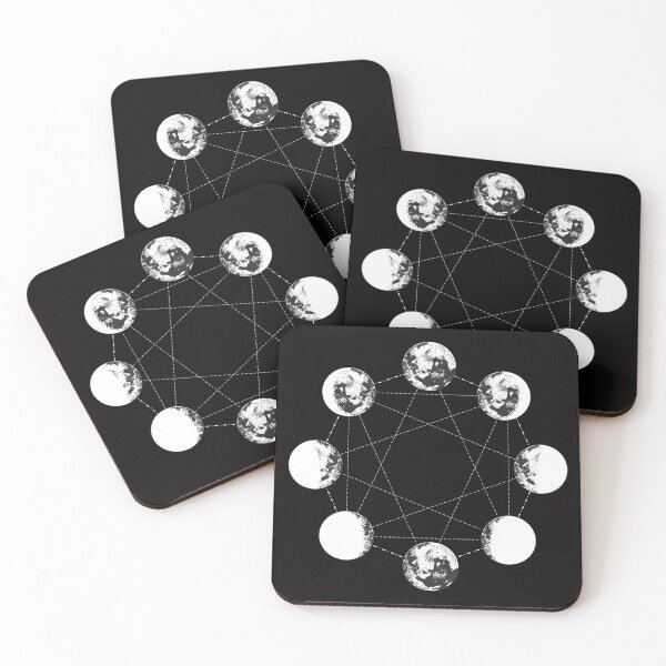 Item preview, Hexagonal Moon Phases Drawing designed and sold by treszure-chest.