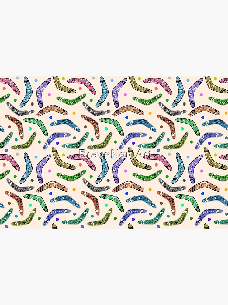 "Rainbow Boomerangs! (blush beige)" Poster by BraveNewArt Redbubble