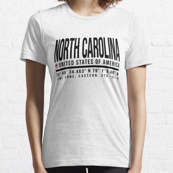 North Carolina Proud (Black text) Essential T-Shirt