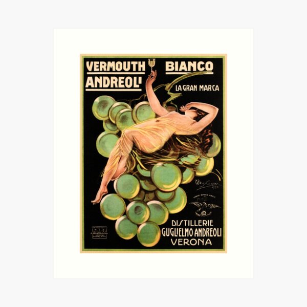 Item preview, VERMOUTH WINE Bianco Andreoli Verona Vintage Italian Liqueur Advertisement designed and sold by retroposters.