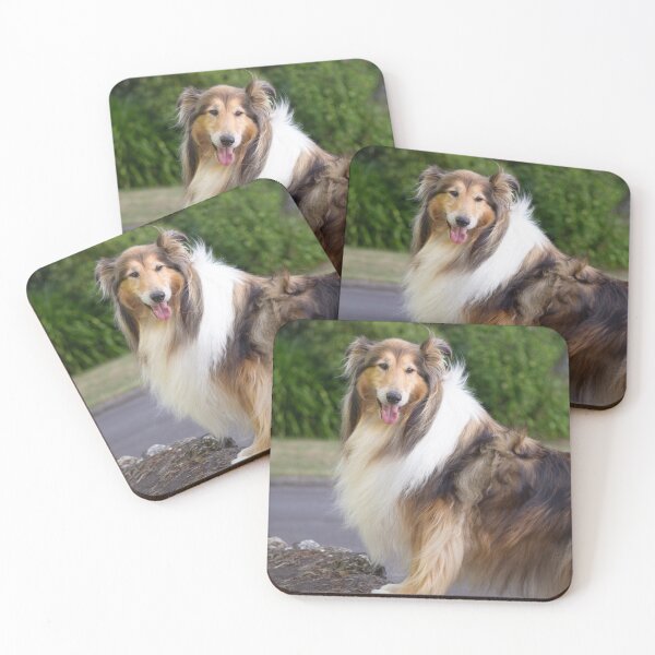 Item preview, Collie Standing On Stone Wall designed and sold by KarenWoodArt.