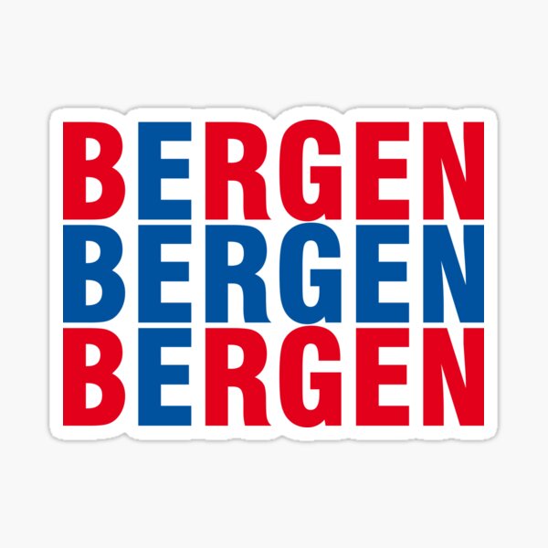 Sticker decal souvenir car coat of arms shield city flag bergen norway