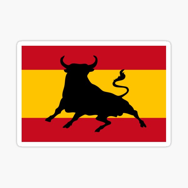 Vista previa del artículo con la obra «Spanish flag with bull», diseñado y vendido por twgcrazy.