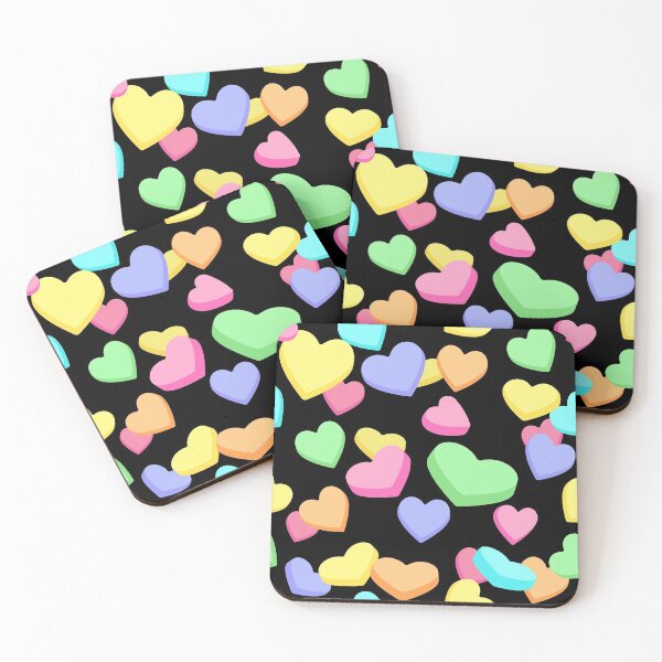Item preview, Falling Candy Hearts Pastel Pink Valentines Day Black designed and sold by funnytshirtemp.