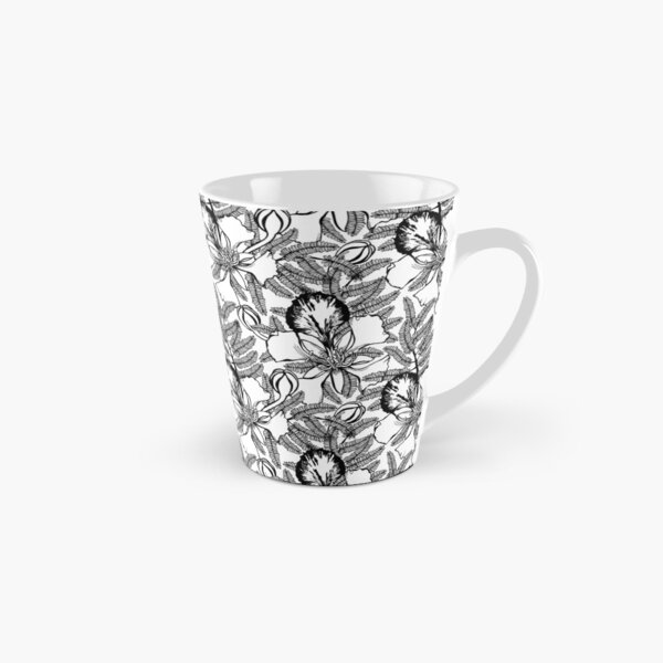 Poinciana Black & White Tropical Summer Tall Mug