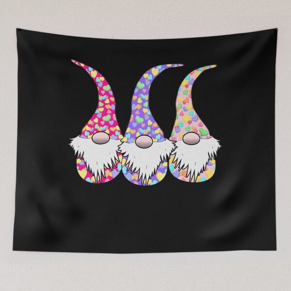 Item preview, 3 Valentines Gnomes Red Pink Hats Hearts designed and sold by funnytshirtemp.