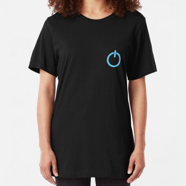 Power Up logo! - Blue Slim Fit T-Shirt