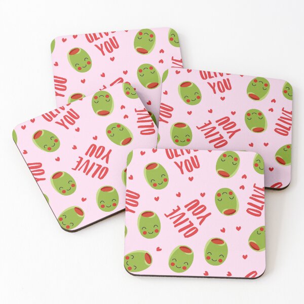 Artikelvorschau, Olive You - Olive Valentines - Herzen (pink) entworfen und verkauft von littlearrow.