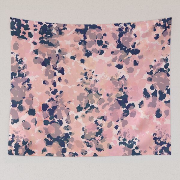 Item preview, Smudgy Painted Abstract Pattern in Navy Blue, Pink, Taupe, and Blush designed and sold by kierkegaard.