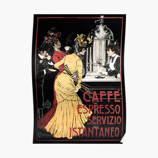 CAFFE ESPRESSO SERVIZIO ISTANTANEO Vintage Italian Advertisement Poster