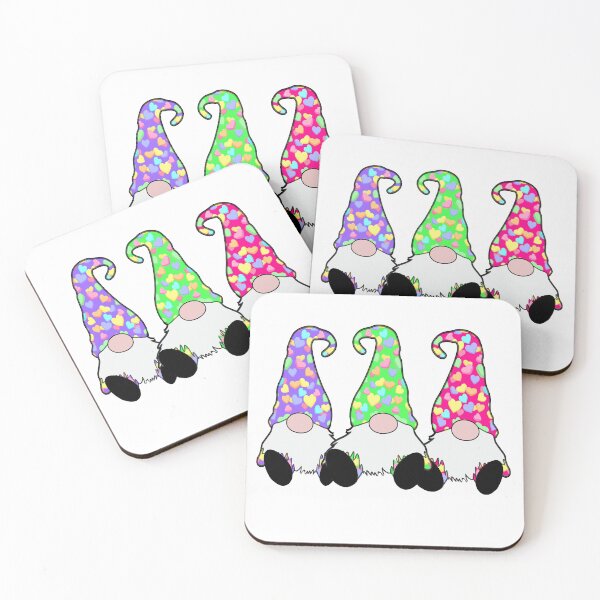 Item preview, 3 Valentines Gnomes Colorful Hats Hearts designed and sold by funnytshirtemp.