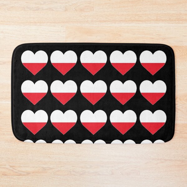 Item preview, Love My Poland Hearts Flag designed and sold by HelloFromAja.