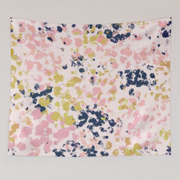 Item preview, Dotty Painted Abstract Pattern in Navy Blue, Pink, and Mustard Yellow Gold designed and sold by kierkegaard.
