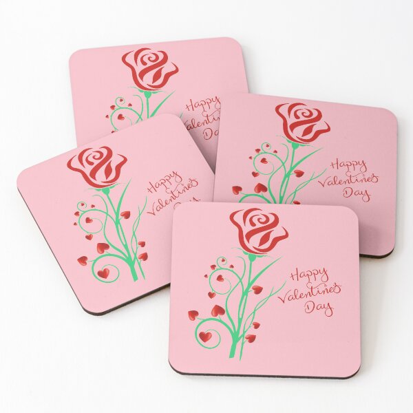 Item preview, happy valentine's day love hearts and red rose designed and sold by mashmosh.