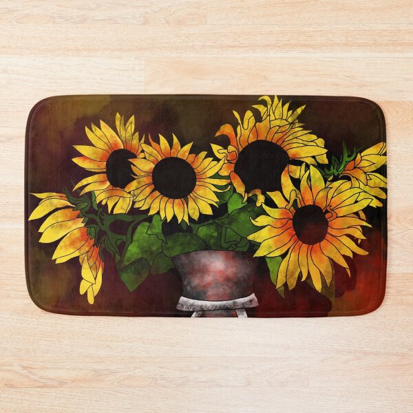 Item preview, Sunflowers in a vase on dark background designed and sold by Patricia Piotrak.