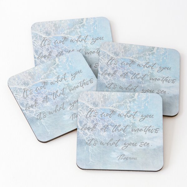 Item preview, Thoreau Quote on Blue Nature Art Literary Quotes  designed and sold by art64.