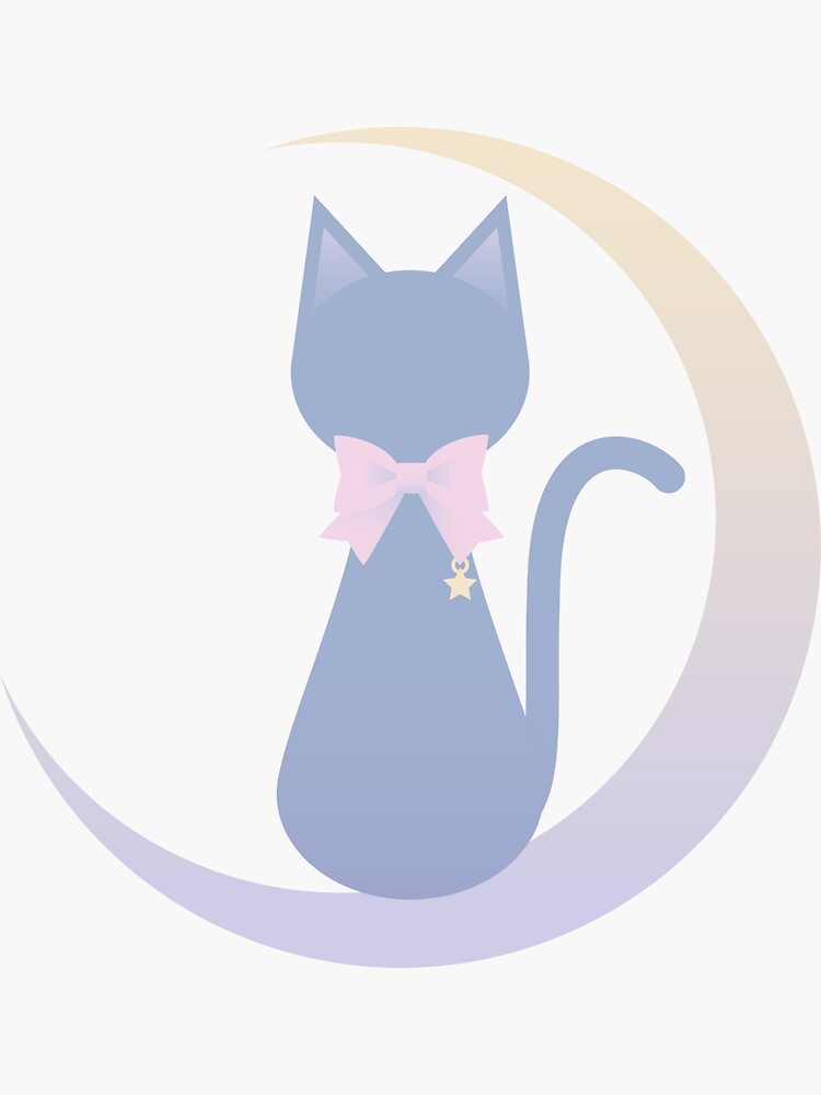 Thumbnail 3 of 3, Sticker, My Cat On the Moon designed and sold by lucidly.