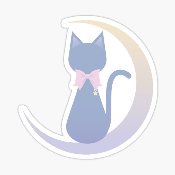 My Cat On the Moon Sticker