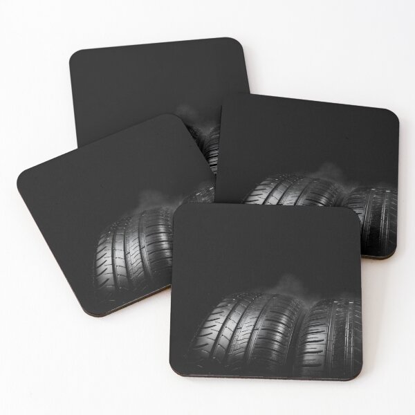 Item preview, Close up view of car tyres isolated on a black background designed and sold by Ben Gingell.