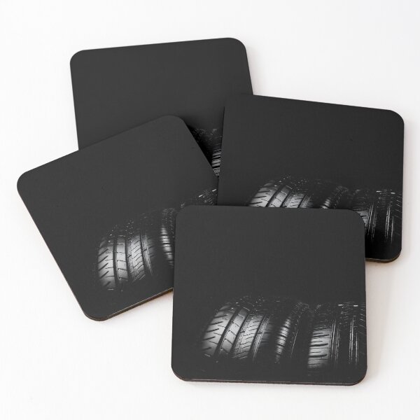 Item preview, Close up view of car tyres isolated on a black background designed and sold by Ben Gingell.