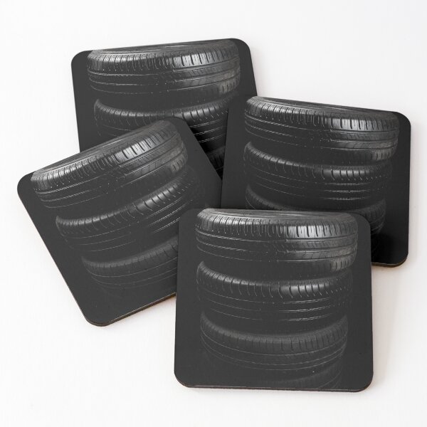 Item preview, Close up view of car tyres isolated on a black background designed and sold by Ben Gingell.