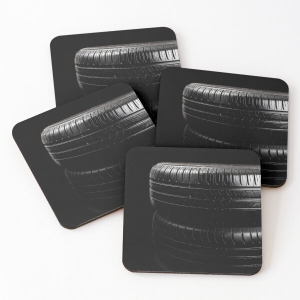 Item preview, Close up view of car tyres isolated on a black background designed and sold by Ben Gingell.