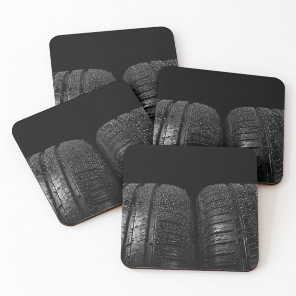 Item preview, Close up view of car tyres isolated on a black background designed and sold by Ben Gingell.